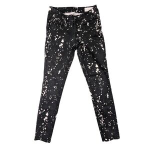 Two by Vince Camuto Black Bleach / Paint Splatter Skinny Grunge Jeans Women 27/4